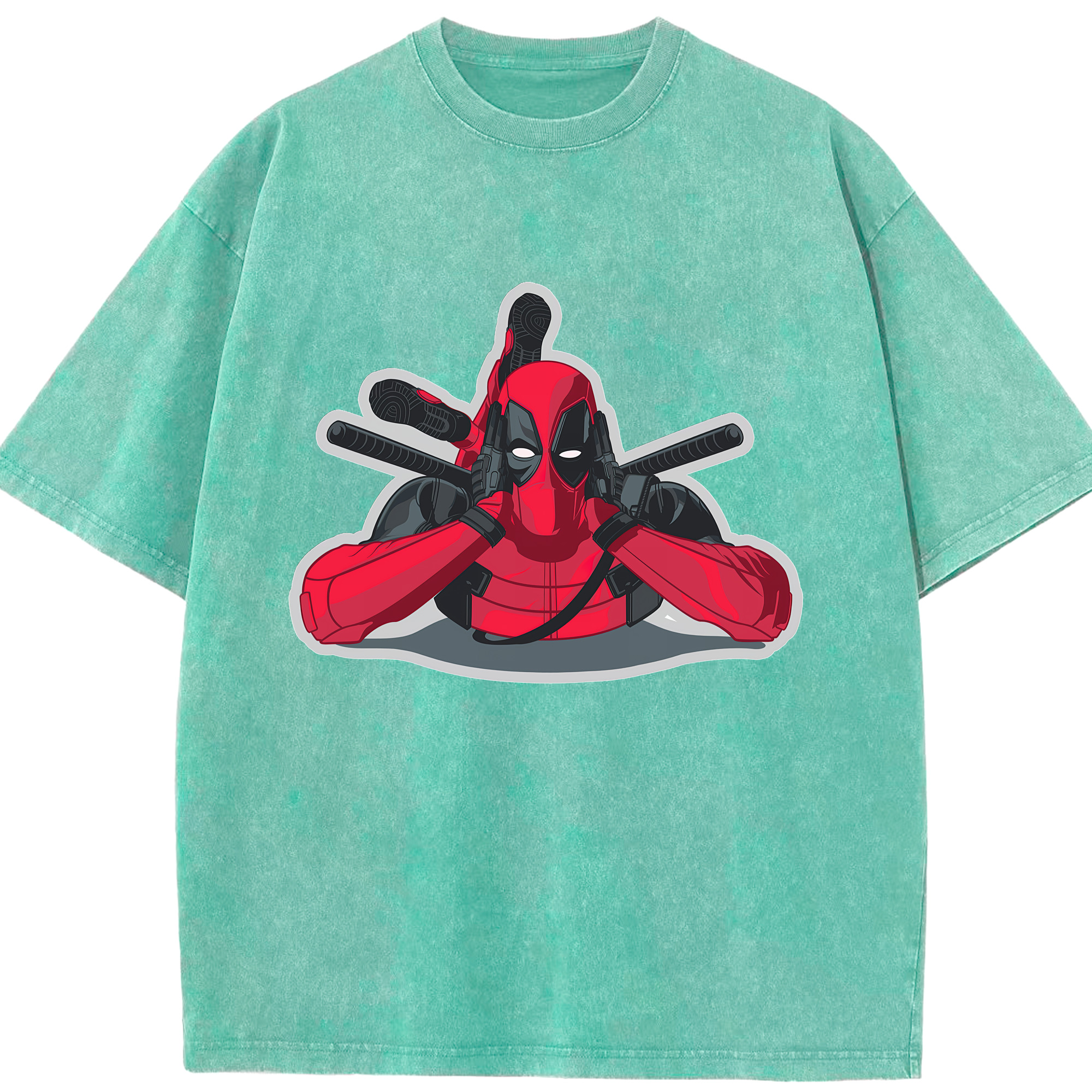 （画像用） Deadpool デッドプール 綿100% ヴィンテージ風 半袖Tシャツ（フロントプリント）